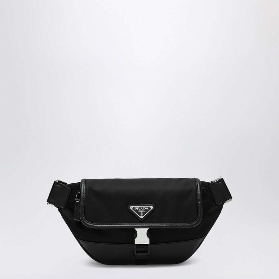 プラダ ブラック クロスボディバッグRe-Nylon & Saffiano レザー ハイブランドクロスボディバッグメンズ プラダ ブラックのRe