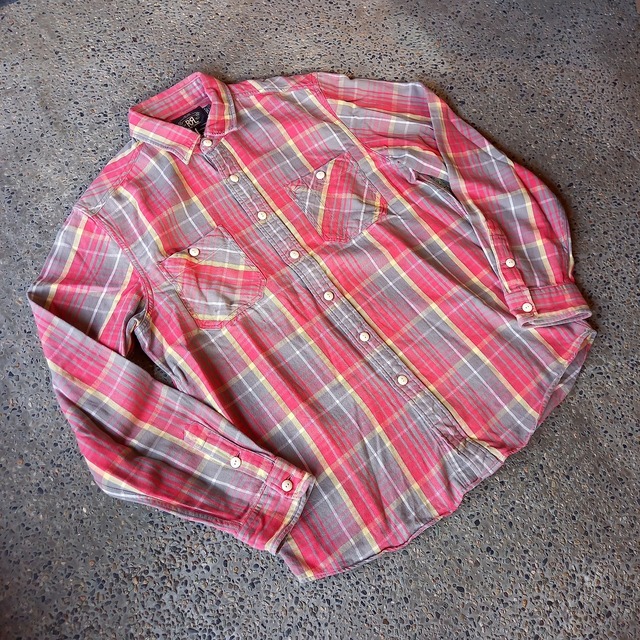 00's RRL RALPH LAUREN チェックフランネルシャツ used [212092]