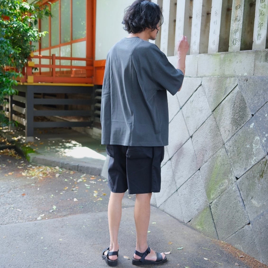 SASSAFRAS(ササフラス) / Overgrown Fatigue Pants 1/2 Woolino -Black