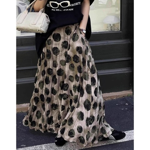 dot maxi skirt　10933