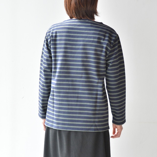 セントジェームス SAINT JAMES ボーダーシャツ(OUESSANT)NAVY/VEGETAL【レターパックプラス可】