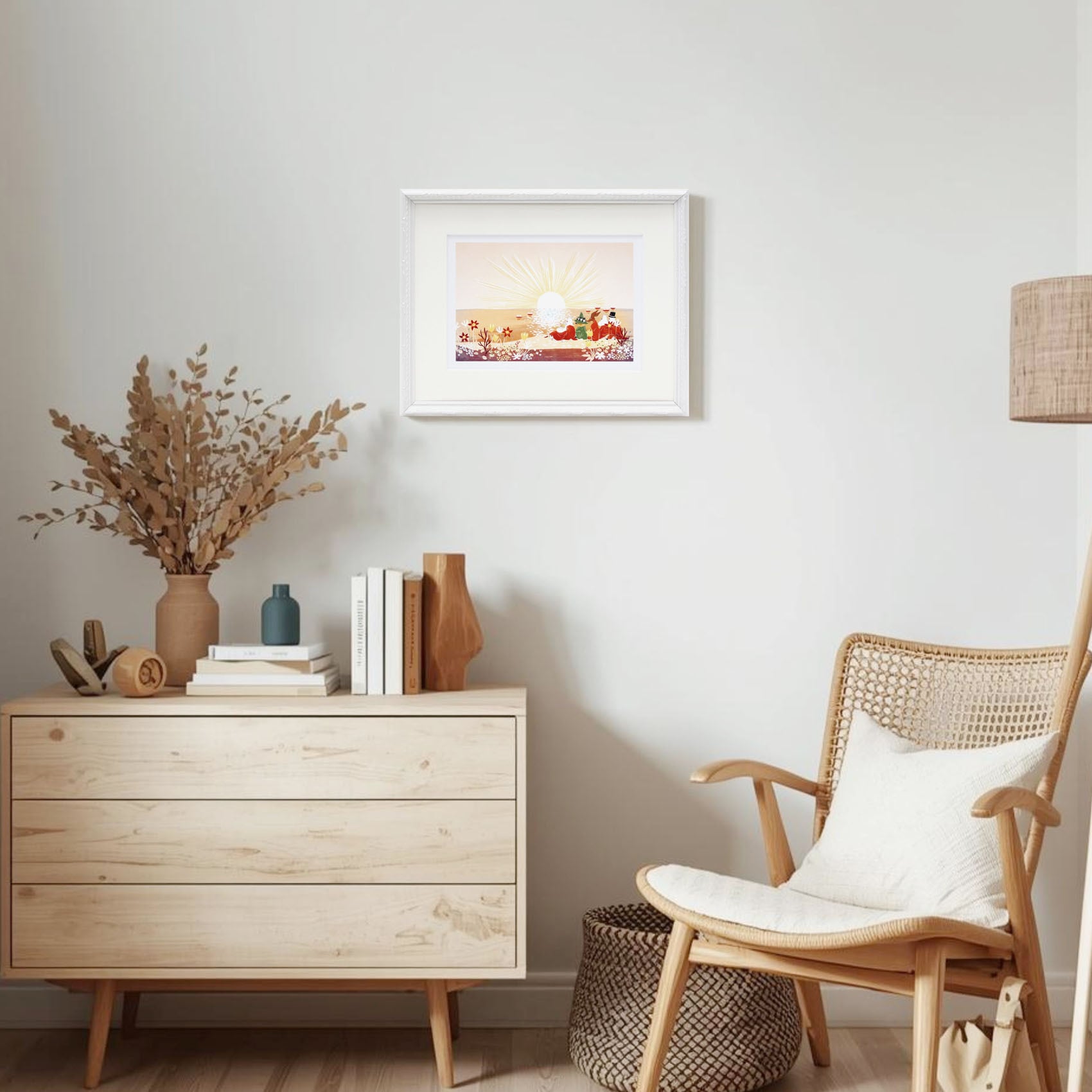 ムーミン 北欧 Postery 「サンセット」送料無料 フレーム 展示用フック付アートポスター 絵画 インテリア アート