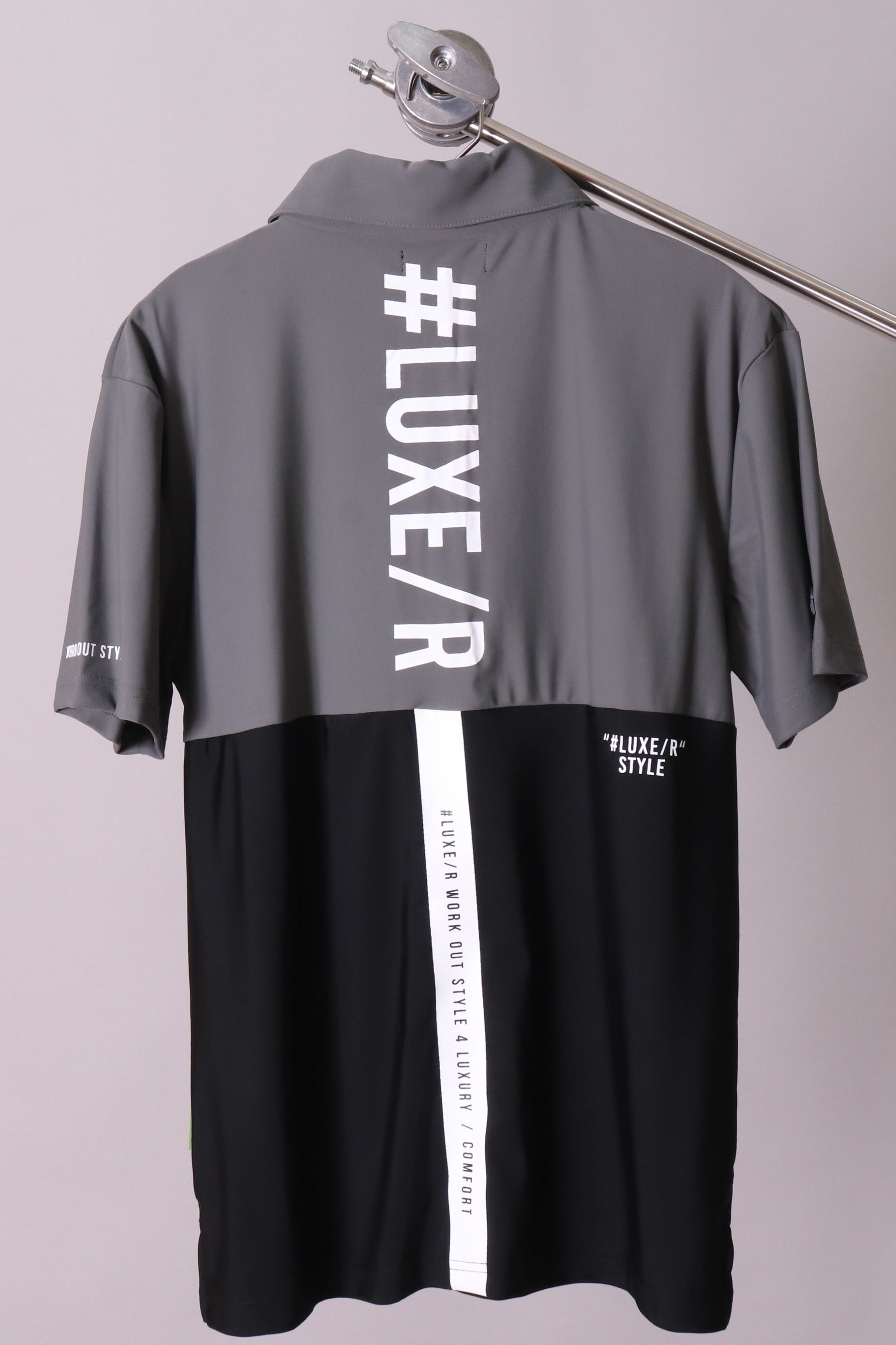 ソフトストレッチスムースZIPポロ(サイズ4) LUXE/R】(45993)ストレッチスムース切り替えポロ 吸水速乾