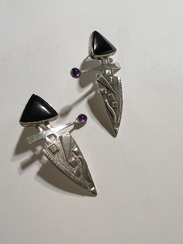 Vintage 925 silver geometric pierced earrings ( ヴィンテージ シルバー × ジオメトリック  ピアス )