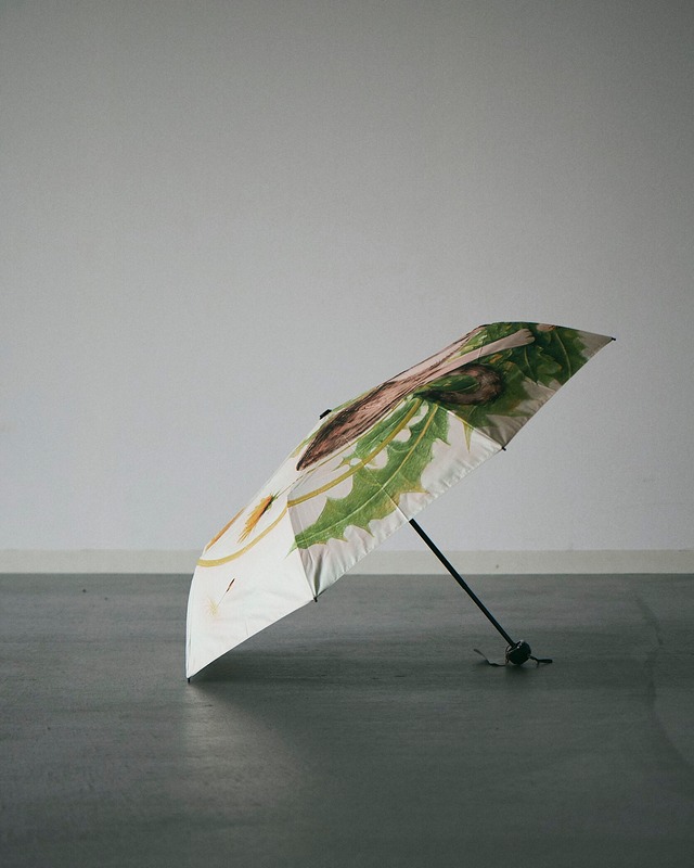 たんぽぽと猫とやさしい風　三つ折り傘　[sam004］