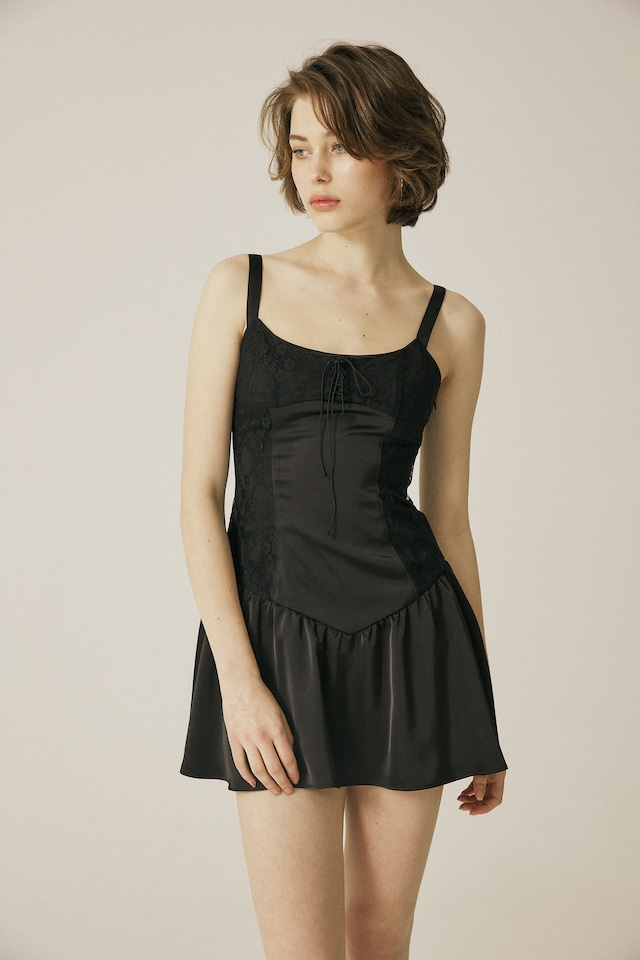 [threetimes] Ruby dress Black 正規品 韓国ブランド 韓国通販 韓国代行 韓国ファッション スリータイムズ 日本 店舗