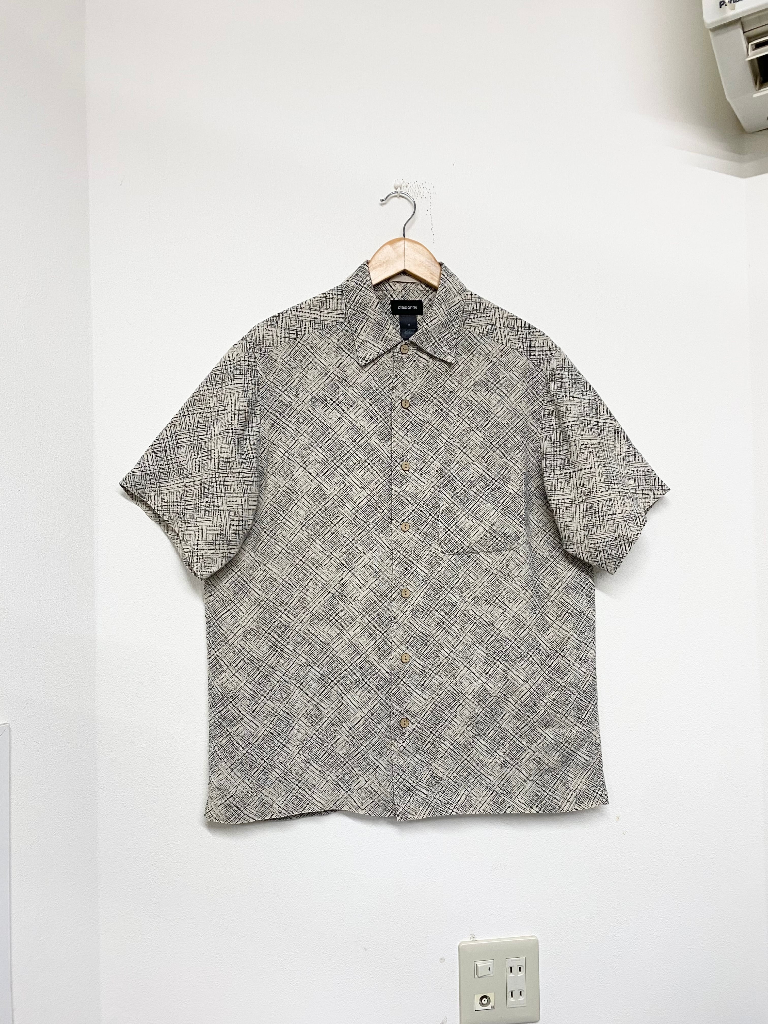 90-00s CLAIBORNE Linen Whole Pattern Print Shirt/L-XL | ACIDHOUSE