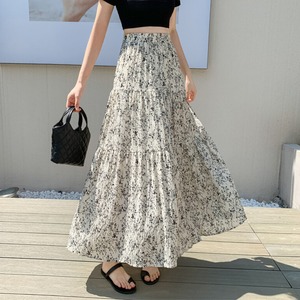 小花柄 ティアード ロング スカート 10210