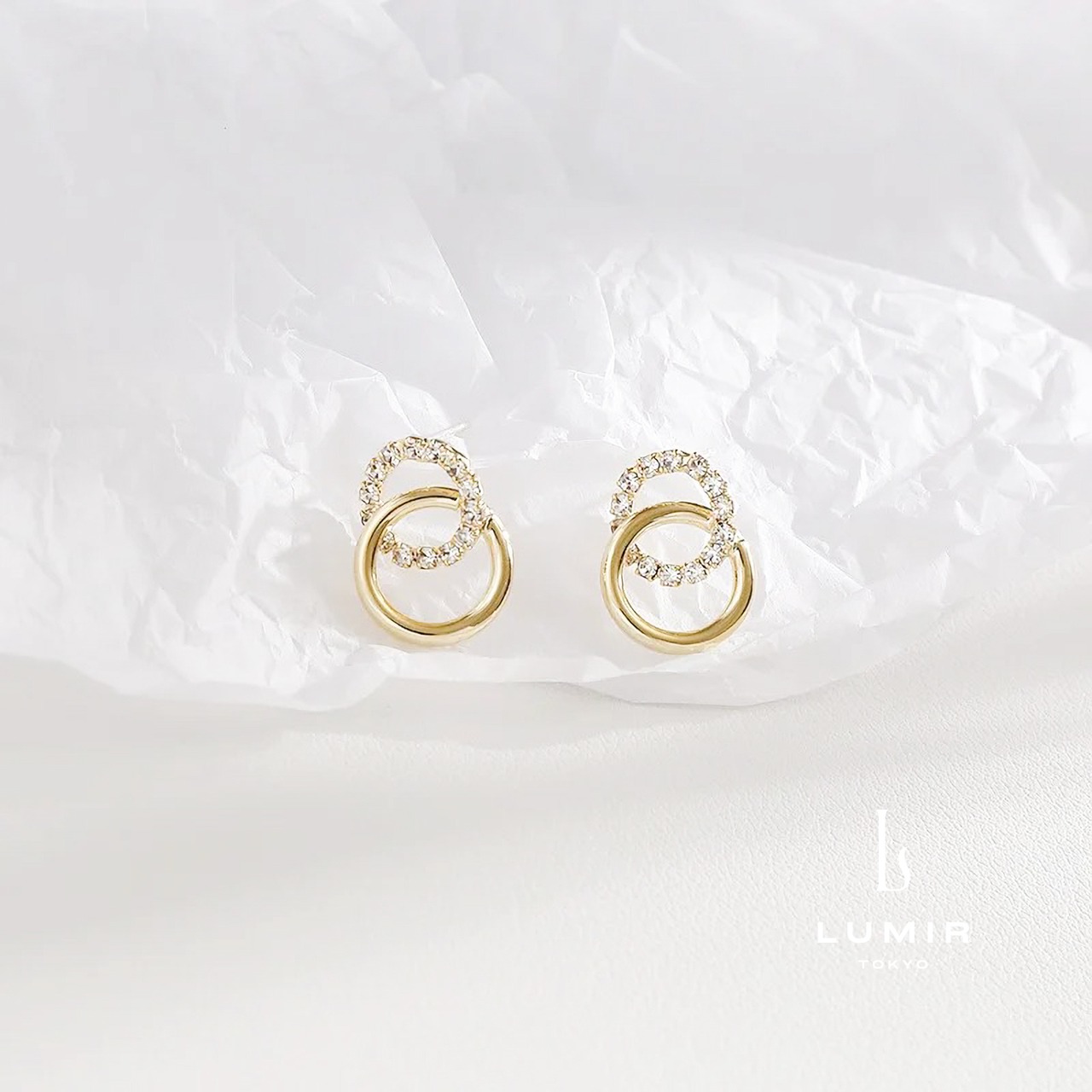 エレガントダブルリングピアス