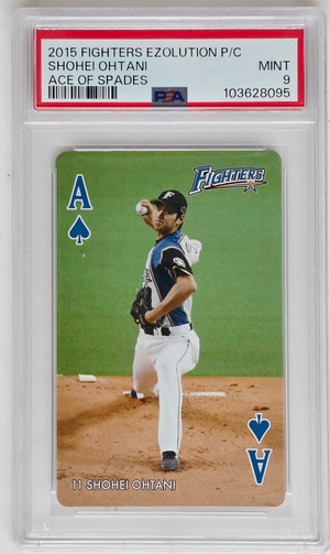 Shohei Ohtani | 2015 Nippon Fighters Ezoltion P/C | Ace of Spades | PSA 9