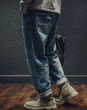 Retro Ripped Loose Jeans  K0434