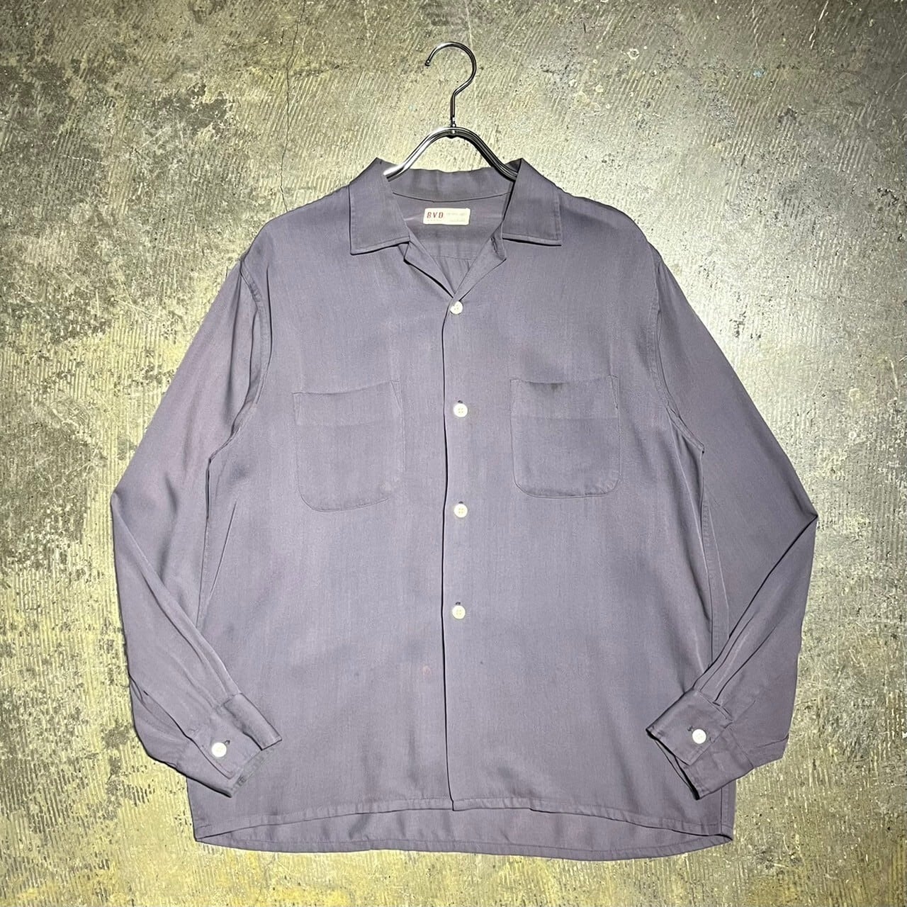 60s B.V.D. Box-cut Rayon Shirt