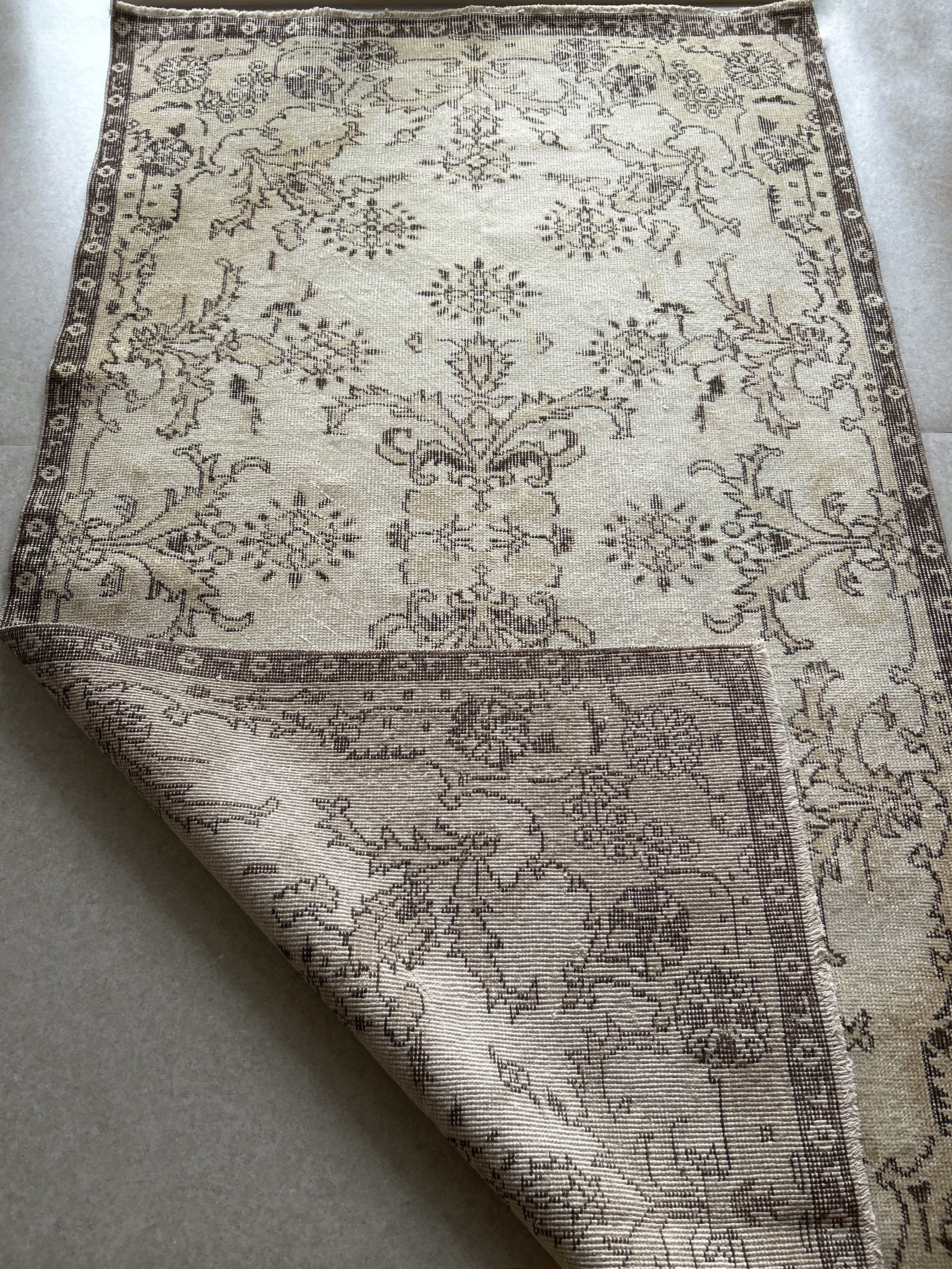 Vintage rug beige 211×119/ヴィンテージラグ トルコラグ 27250503