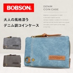 BOBSON コインケース 小銭入れ 財布 ミニ財布 ウォレット ミニウォレット メンズ 男性 人気 ブランド シンプル かっこいい カード 4枚 キーリング デニム 黒 ブラック ブルー ブラウン ボブソン BO-9111