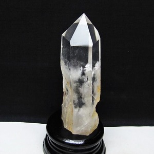 水晶 六角柱 水晶 ポイント 台座付属 置物 原石 一点物 152-4591
