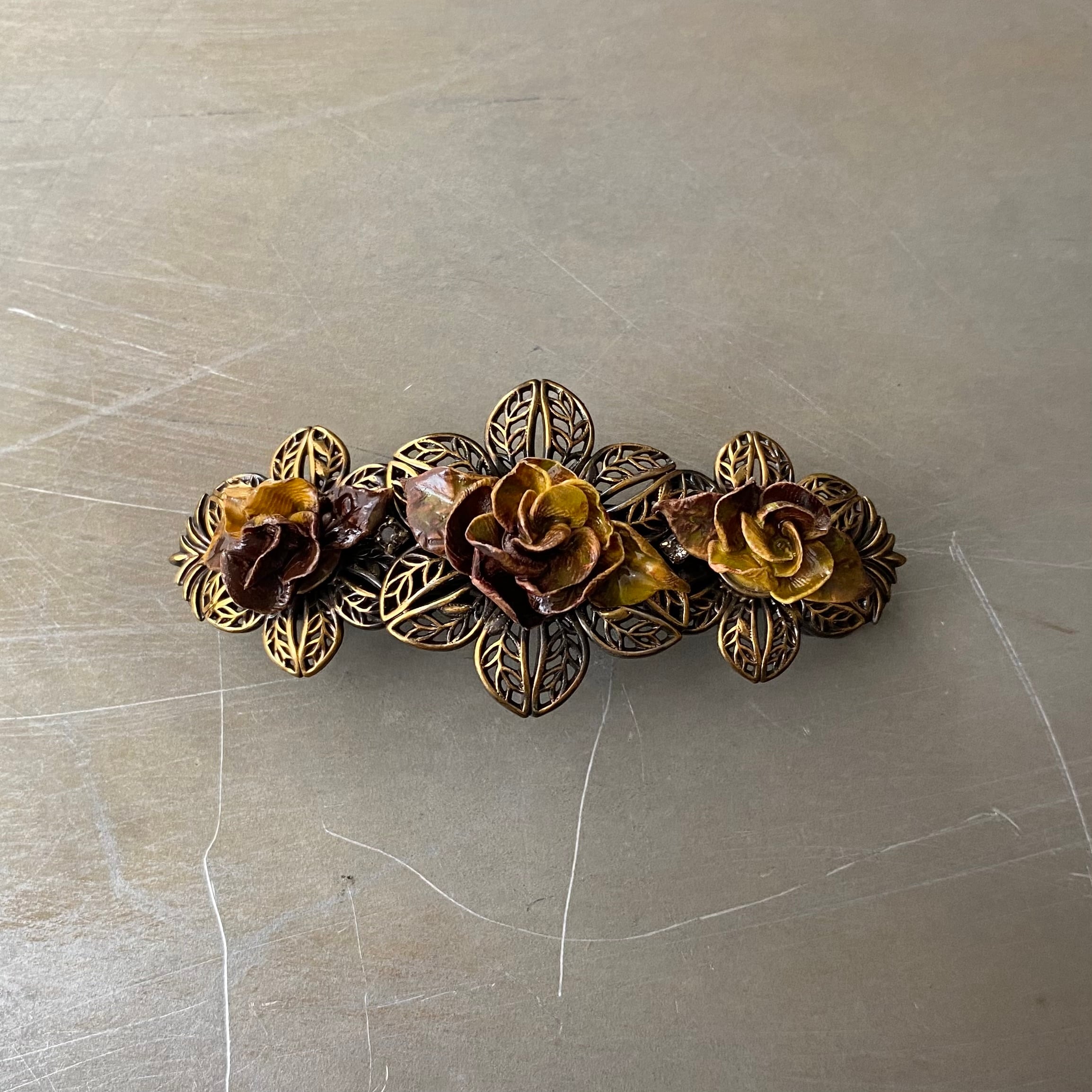 Vintage 80s USA retro chain design barrette レトロ アメリカ