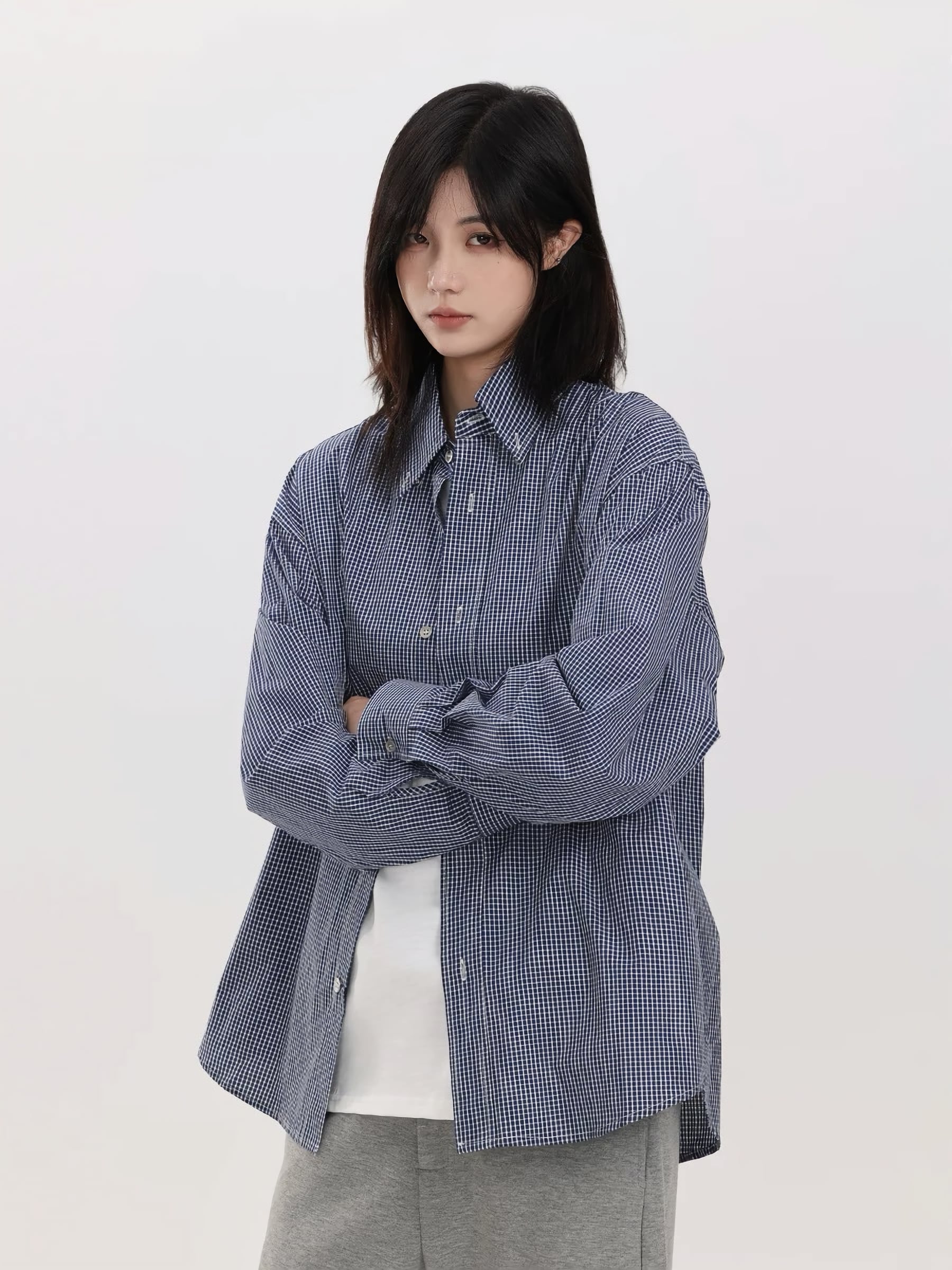 ルーズフィットギンガムチェックシャツ / Loose-Fit Gingham Check Shirt