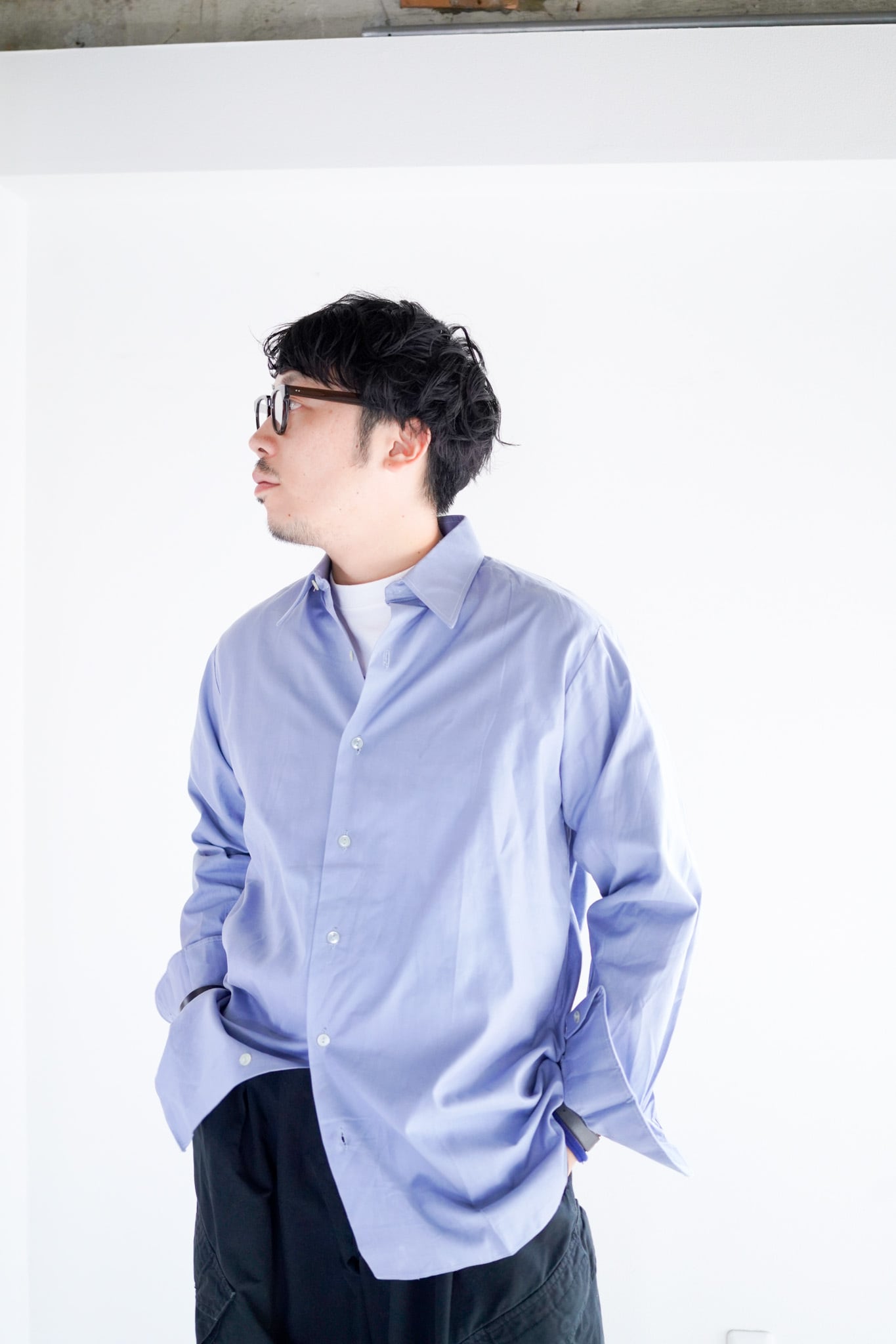 【1970s】"Germany, BlueGray"Europe Long Shirt /5-309