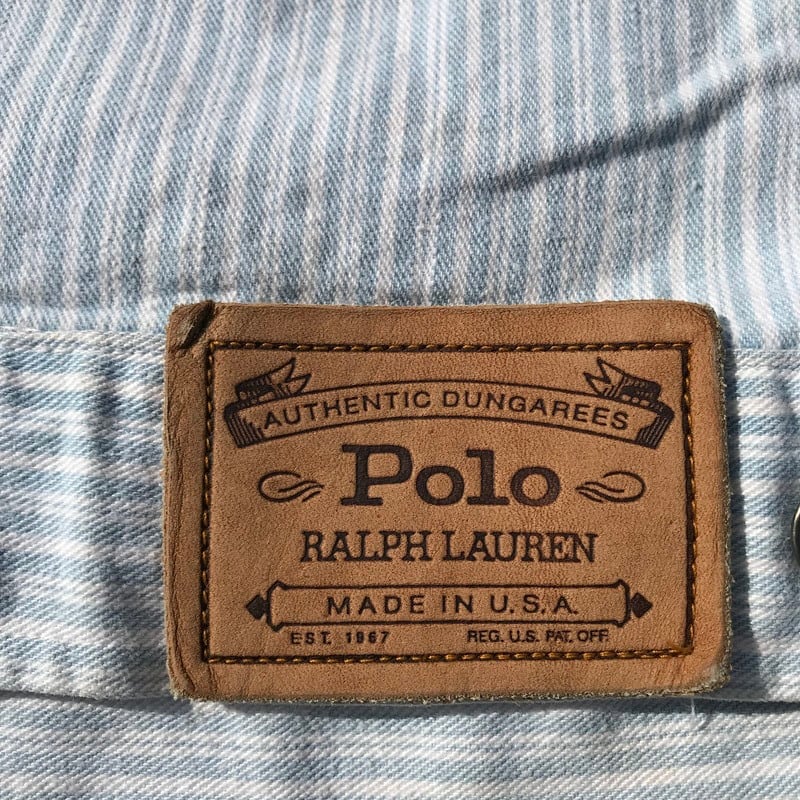 USA製 80s 希少　ラルフローレン　カバーオール　ヒッコリ白タグ POLO RALPH LAUREN ブラックデニム カバーオール 白タグ 80s USA製 ラ
