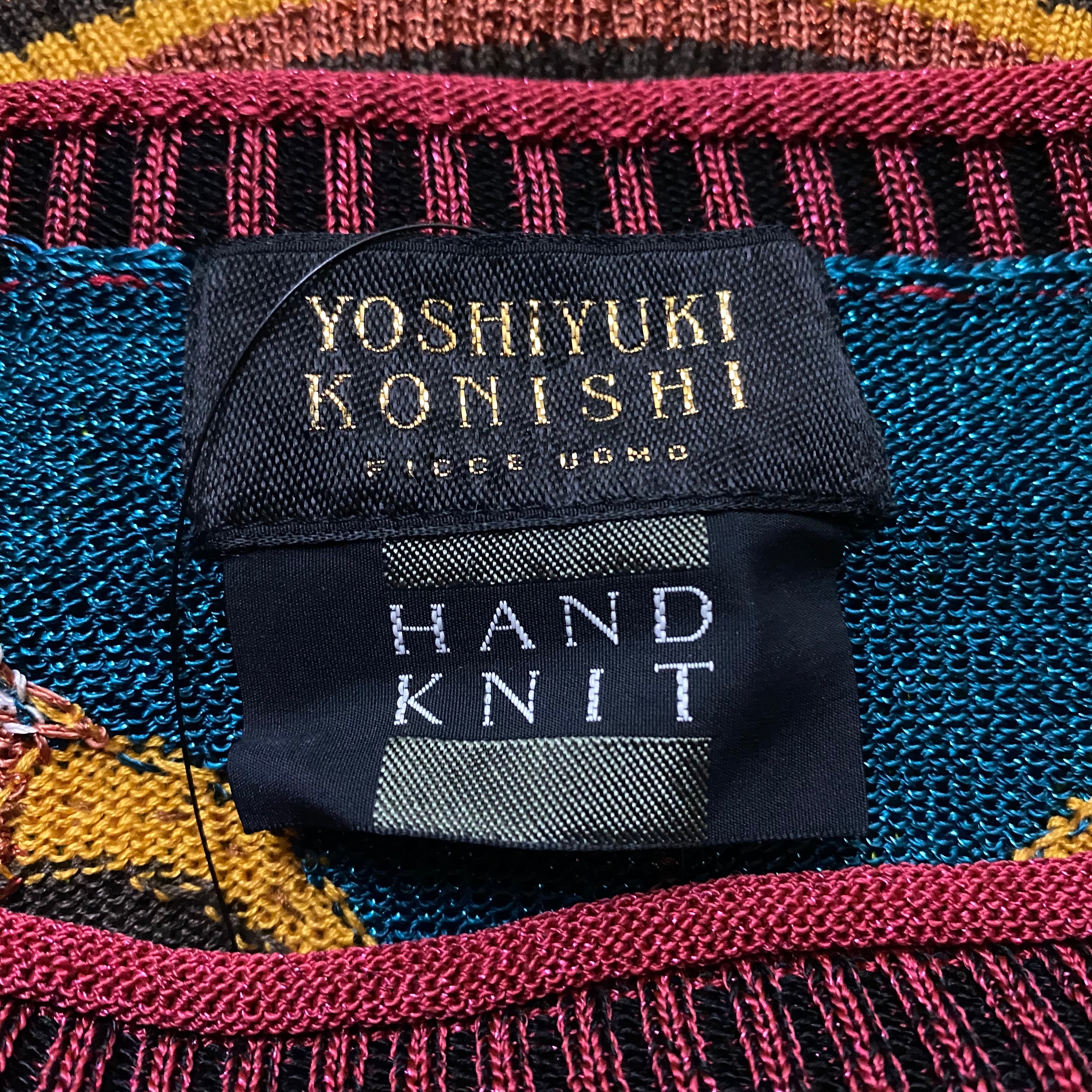 YOSHIYUKI KONISHI FICCE UOMO decorative hand-knit sweater | NOIR 