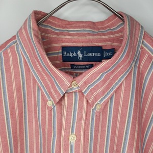 ラルフローレン　BDシャツ　長袖　ボタンダウン　刺繍　カラーポニー　ストライプ