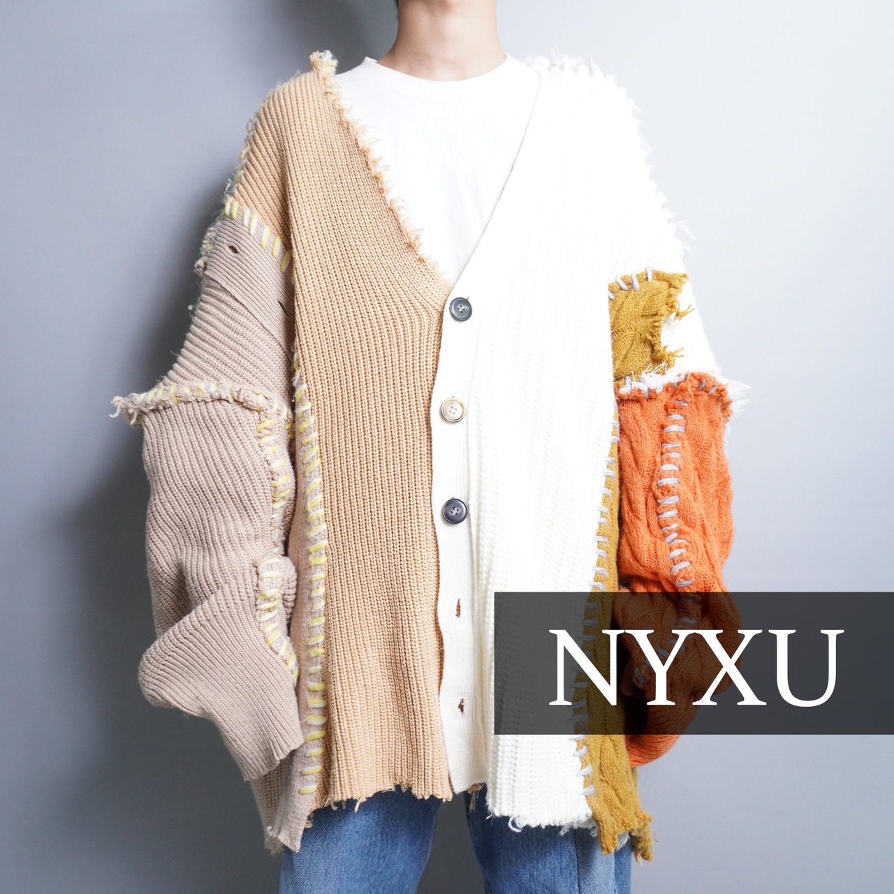 NYXU】再構築オーバーサイズキメラニット | ブランド古着屋  