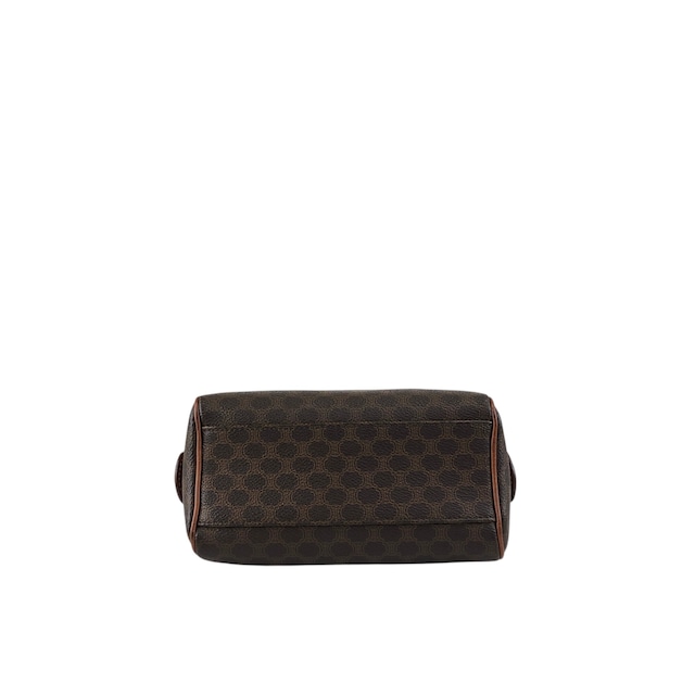 CELINE セリーヌ マカダム ショルダーバッグ ブラウン PVC レザー 2way ミニバッグ ミニボストン vintage ヴィンテージ オールド b6a3tr