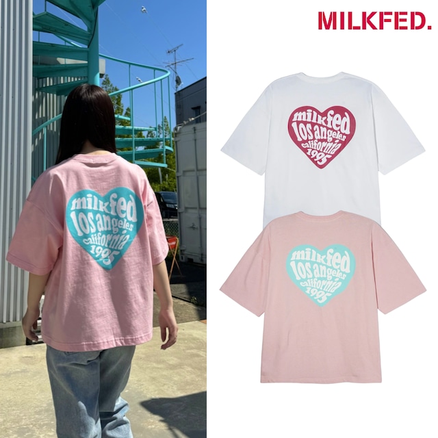 【MILKFED. 】HEART LOGO WIDE S/S TEE【ミルクフェド】