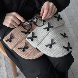 (SO08)リボン付リブニット帽