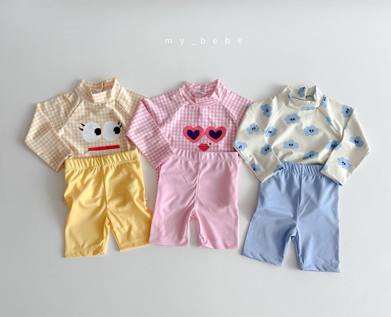 [my_bebe] Sparkling Rash Guard Set-up / [마이베베] 반짝눈래쉬가드세트