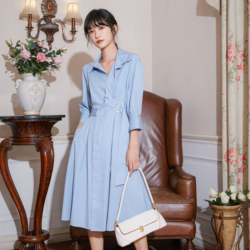 リング Sonny Label Aラインストライプシャツワンピース ブルーの通販 By ふたこ S Shop サニーレーベルならラクマ たたみ