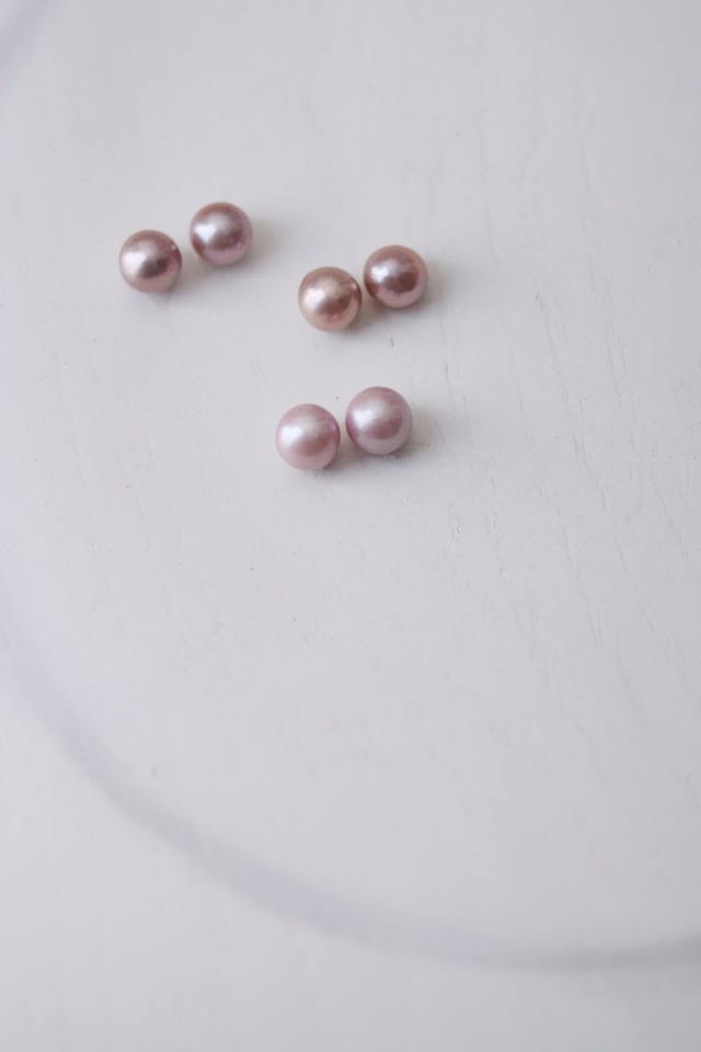 ［即納アイテム］pearl round(pink) accessory / ピアス