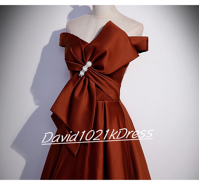 カラードレス テラコッタ色 オフショルダー 2次会 パーティー