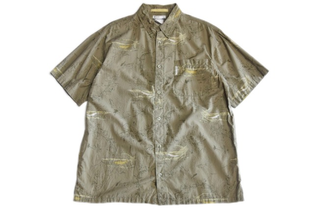 USED 00s Columbia S/S shirt -Large 02157