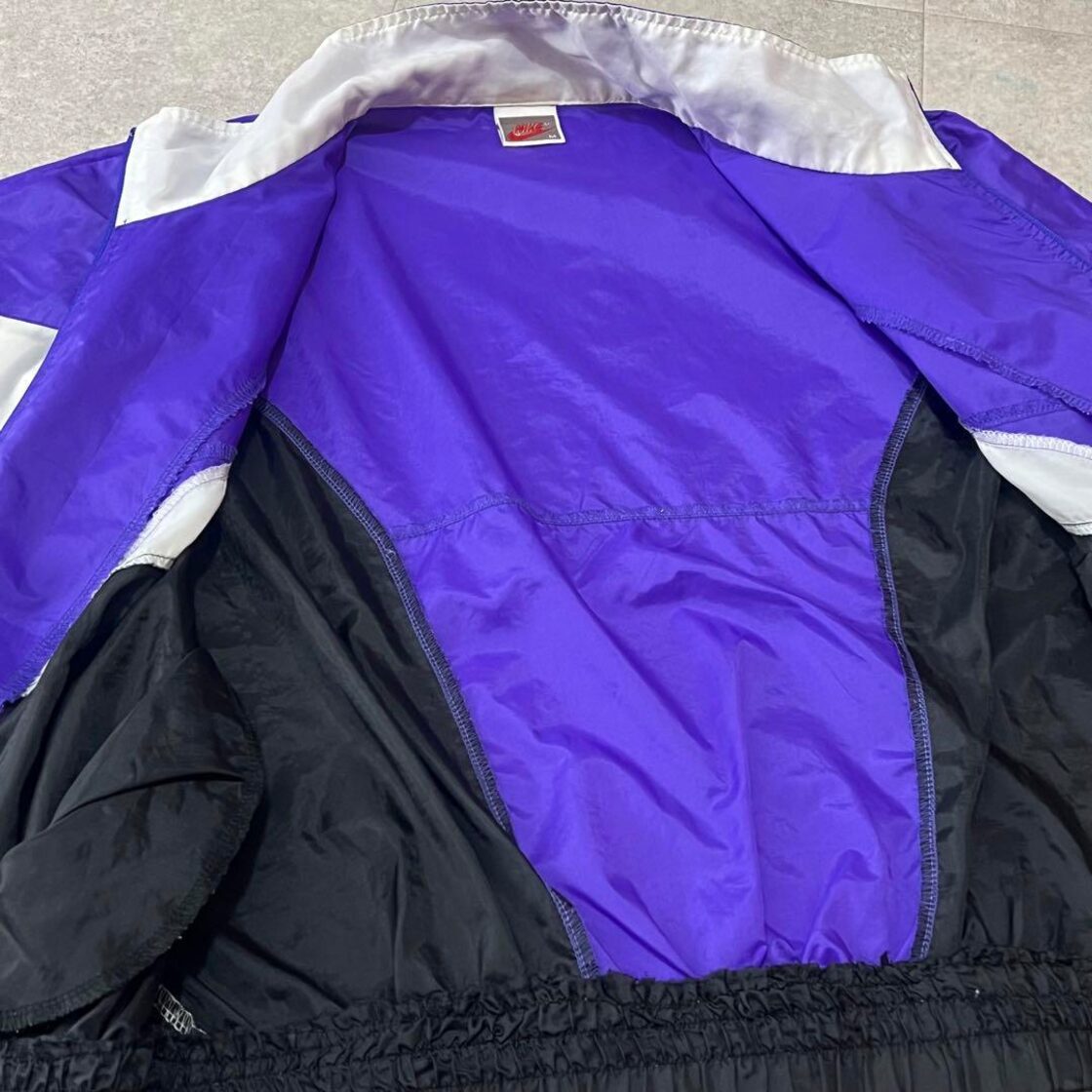 Nike ナイキ ナイロンジャケット 90s ビンテージ 薄手 パープル M 白 