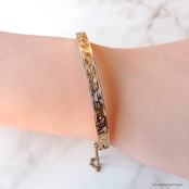 英国アンティークジュエリー 9ctゴールド アカンサスとアイビー バングル