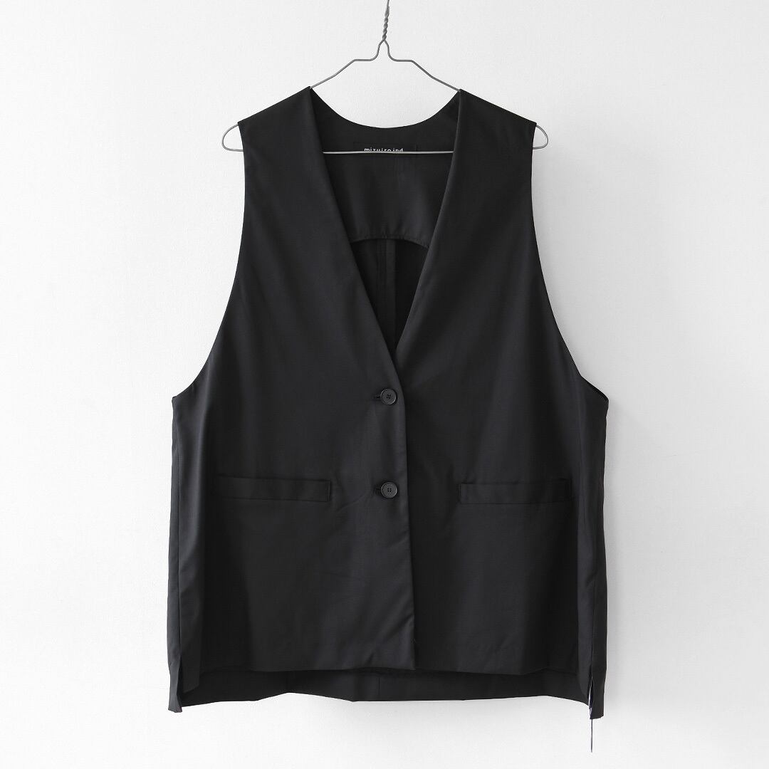 mizuiro ind [ミズイロ インド] deep V neck wide vest [3-230144
