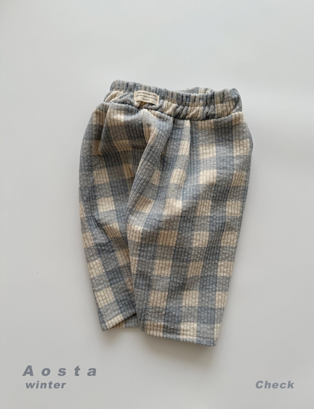 【Aosta】 ルイスパンツ／チェック柄（70–110cm）2025冬 - 1