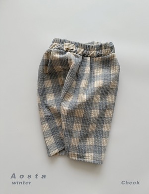 【Aosta】 ルイスパンツ／チェック柄（70–110cm）2025冬