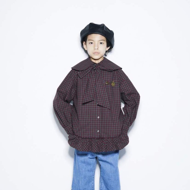 〈 GRIS 23AW 〉 Big collar shirt / GR23AW-SH003 / Red / M（120-135）