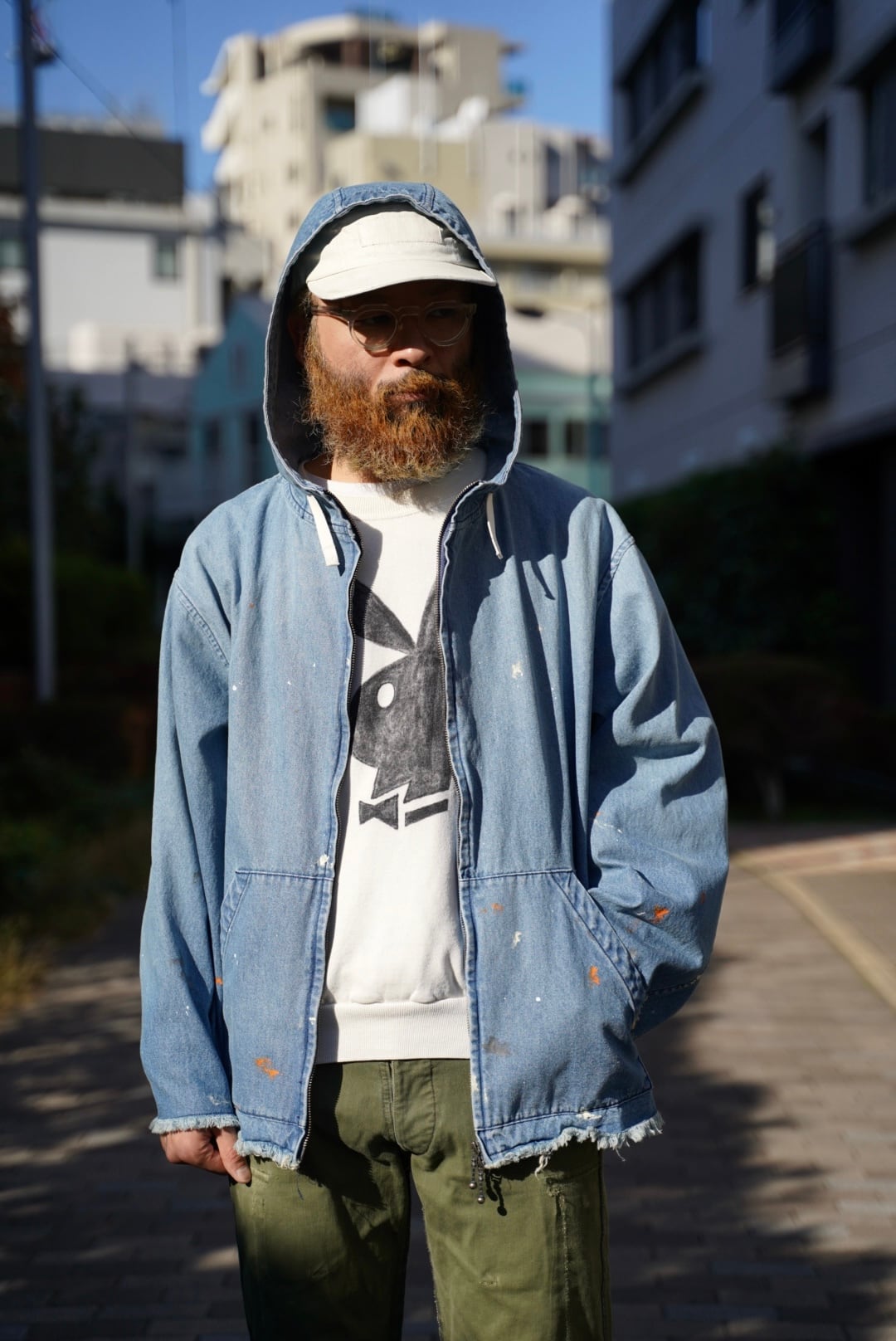 Ex. Painted Denim Zip Parker | WAGAMAMA TOKYO
