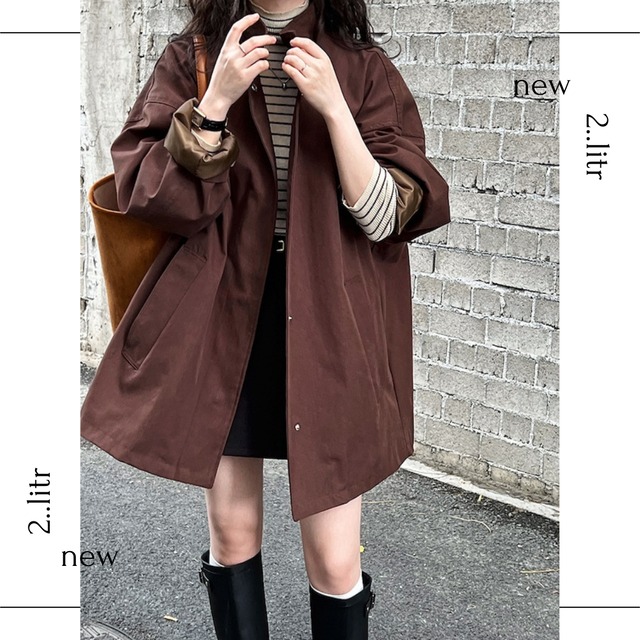 stand collar trench coat　2litr02934