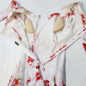 【フラメンコ衣装】ホワイト tienda de flamenco ティエンダデフラメンコ ワンピース ドレス 白 花柄 赤 ボランテ フリル