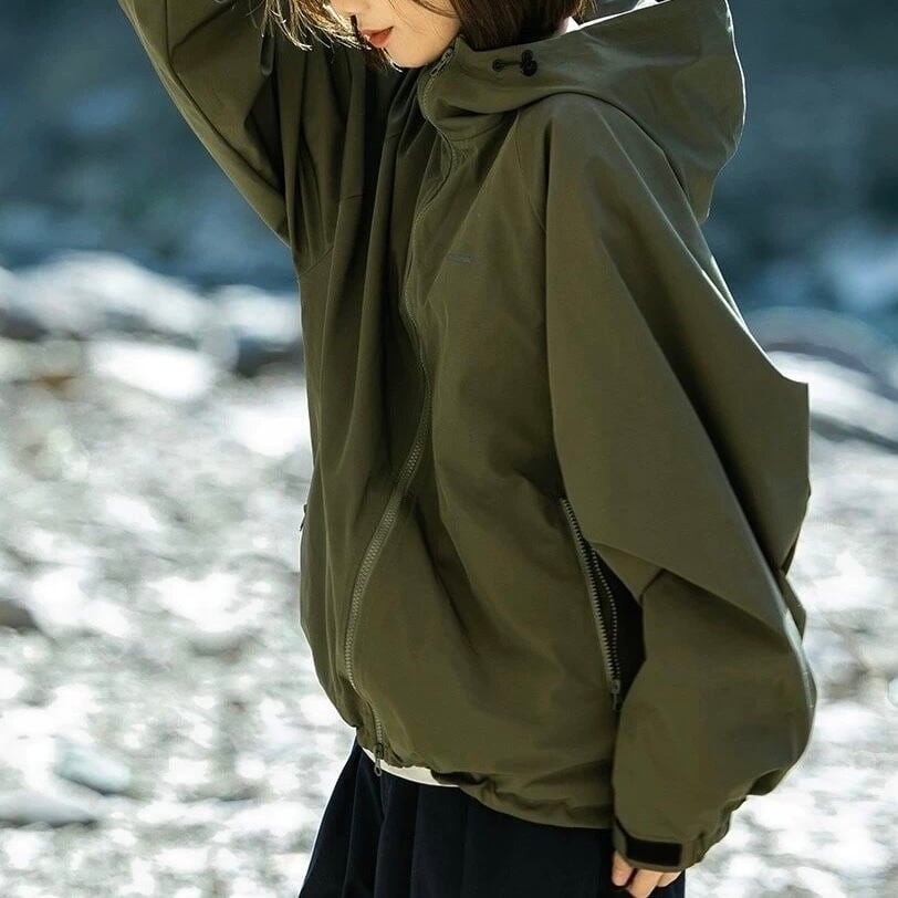 ドロップショルダーフーデッドジャケット J0026