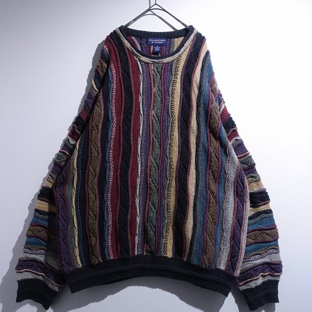 90s Multicolor 3D Pattern Design Knit