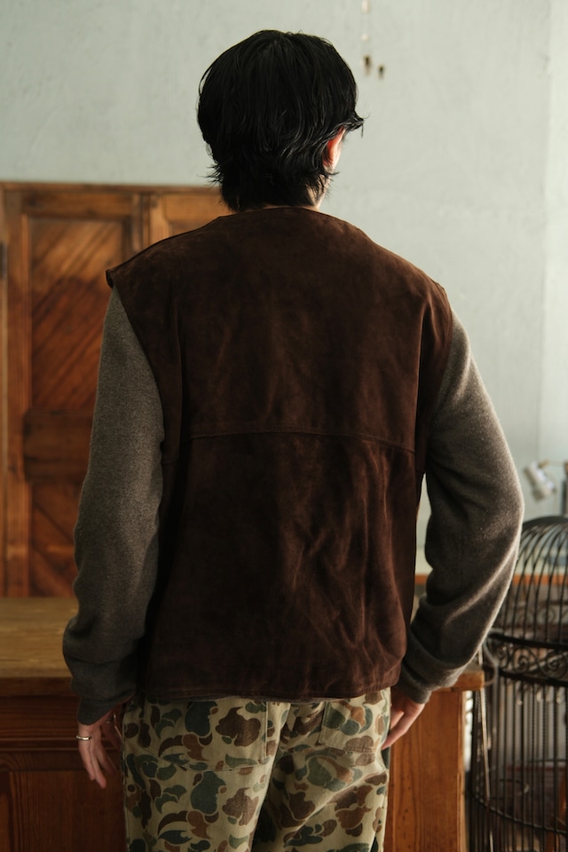 Utah/90’s “VERA PELLE” suède leather vest/made in Italy