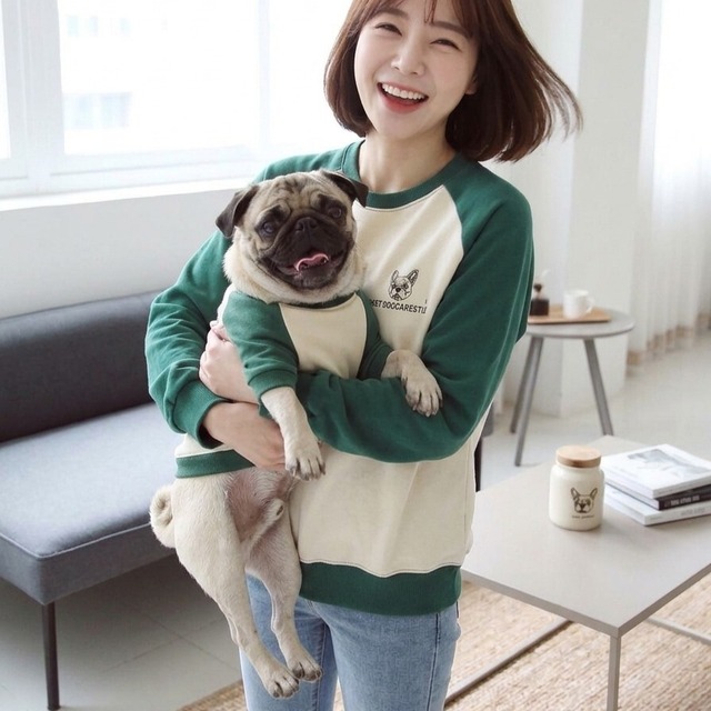 (犬用)Matching Outfits – Raglan Sweatshirt –　　r-item-0777