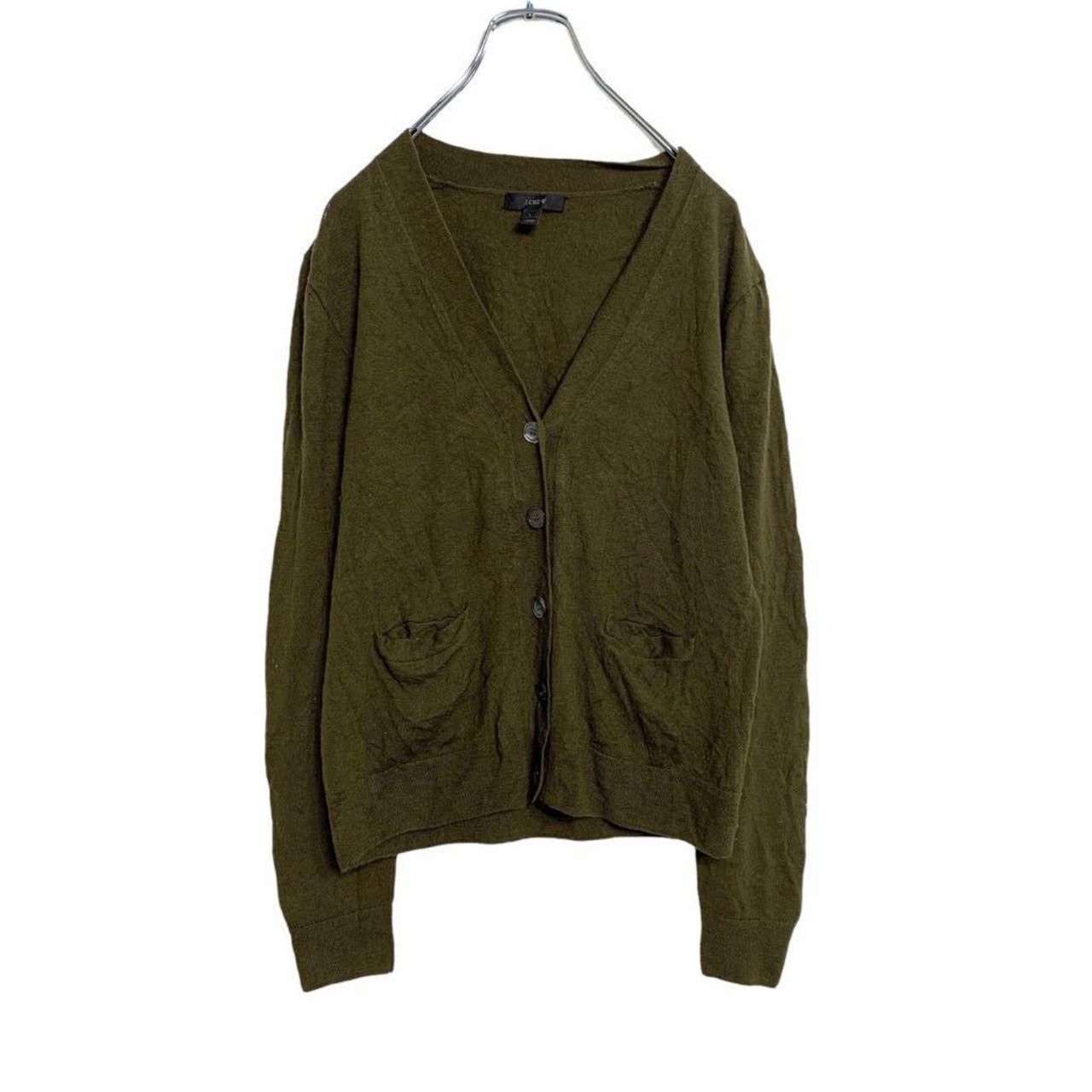 J.CREW ニットカーディガン ウィメンズ L オリーブグリーン ジェイ 