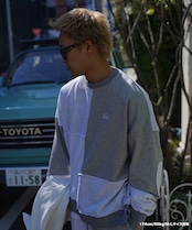 【#Re:room】COLOR PATCHWORK SWEAT BIG TRAINER［REC730］