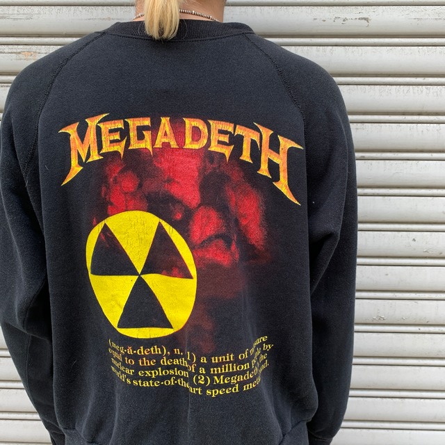 80s USA製 MEGADETH メガデス バンドスウェット ブラック　L